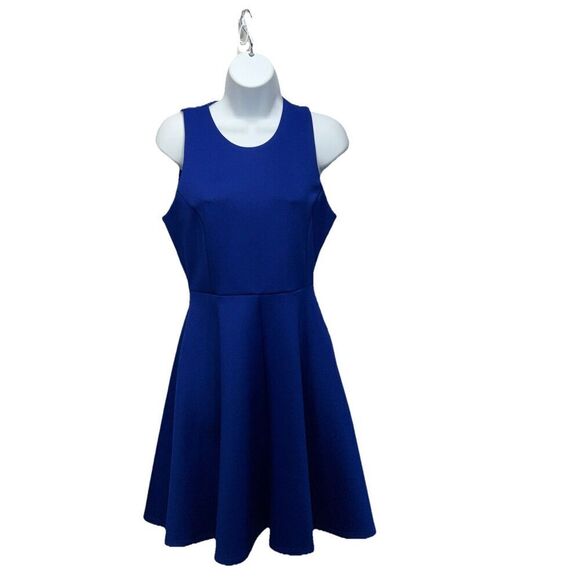 Milly for Design Nation Scuba Skater Dress Size 8 Sapphire Blue Fit and Flare - Picture 2 of 9